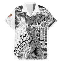 Fiji Rugby Personalised Bula Masi Family Matching Mermaid Dress and Hawaiian Shirt Fish Tail Kaivity Cibi - White LT7 Dad's Shirt - Short Sleeve White - Polynesian Pride
