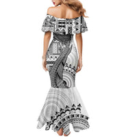 Fiji Rugby Personalised Bula Masi Mermaid Dress Fish Tail Kaivity Cibi - White