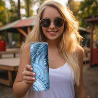 Fiji Rugby Personalised Bula Masi Skinny Tumbler Fish Tail Kaivity Cibi - Turquoise