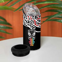 Kia Kaha Te Reo Maori 4 in 1 Can Cooler Tumbler 50 Years Mo Ake Tonu Te Reo LT7 - Polynesian Pride