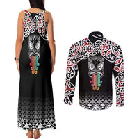 Kia Kaha Te Reo Maori Couples Matching Tank Maxi Dress and Long Sleeve Button Shirt 50 Years Mo Ake Tonu Te Reo LT7 - Polynesian Pride