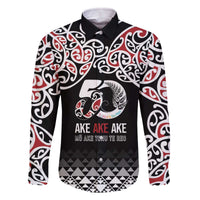 Kia Kaha Te Reo Maori Family Matching Off The Shoulder Long Sleeve Dress and Hawaiian Shirt 50 Years Mo Ake Tonu Te Reo LT7 Dad's Shirt - Long Sleeve Black - Polynesian Pride