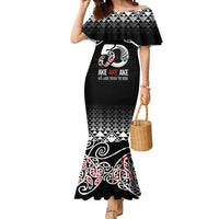 Kia Kaha Te Reo Maori Mermaid Dress 50 Years Mo Ake Tonu Te Reo LT7 Women Black - Polynesian Pride