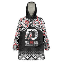 Kia Kaha Te Reo Maori Wearable Blanket Hoodie 50 Years Mo Ake Tonu Te Reo LT7 One Size Black - Polynesian Pride