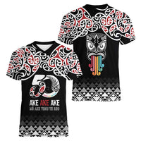 Kia Kaha Te Reo Maori Women V-Neck T-Shirt 50 Years Mo Ake Tonu Te Reo LT7 - Polynesian Pride