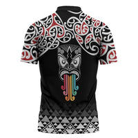 Kia Kaha Te Reo Maori Zipper Polo Shirt 50 Years Mo Ake Tonu Te Reo LT7 - Polynesian Pride