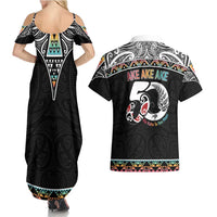 50 Years Kia Kaha Te Reo Maori Couples Matching Summer Maxi Dress and Hawaiian Shirt Ake Ake Ake! LT7 - Polynesian Pride