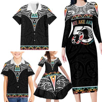 50 Years Kia Kaha Te Reo Maori Family Matching Long Sleeve Bodycon Dress and Hawaiian Shirt Ake Ake Ake! LT7 - Polynesian Pride