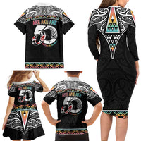 50 Years Kia Kaha Te Reo Maori Family Matching Long Sleeve Bodycon Dress and Hawaiian Shirt Ake Ake Ake! LT7 - Polynesian Pride