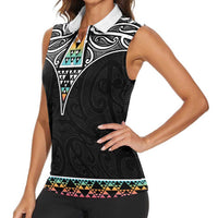 50 Years Kia Kaha Te Reo Maori Women Sleeveless Polo Shirt Ake Ake Ake! LT7 - Polynesian Pride
