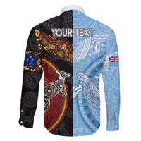 Personalised Fiji and Australia Family Matching Summer Maxi Dress and Hawaiian Shirt Masi Patterns Mix Aboriginal Art LT7 - Polynesian Pride