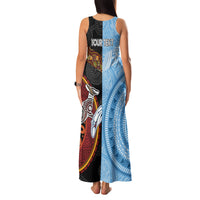 Personalised Fiji and Australia Family Matching Tank Maxi Dress and Hawaiian Shirt Masi Patterns Mix Aboriginal Art LT7 - Polynesian Pride