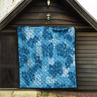 Hawaii Tapa Quilt Hibiscus Mix Hawaiian Quilt Patches - Blue LT7 - Polynesian Pride