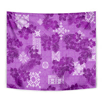 Hawaii Tapa Tapestry Hibiscus Mix Hawaiian Quilt Patches - Violet LT7 - Polynesian Pride
