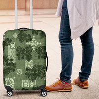 Hawaii Tapa Luggage Cover Hibiscus Mix Hawaiian Quilt Patches - Sage Green LT7 Sage Green - Polynesian Pride
