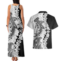 Polynesian Plumeria Lei Couples Matching Tank Maxi Dress and Hawaiian Shirt with Hammerhead Shark LT7 - Polynesian Pride