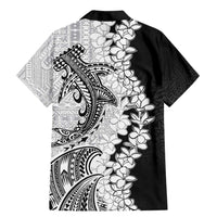 Polynesian Plumeria Lei Family Matching Mermaid Dress and Hawaiian Shirt with Hammerhead Shark