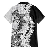Polynesian Plumeria Lei Family Matching Short Sleeve Bodycon Dress and Hawaiian Shirt with Hammerhead Shark LT7 - Polynesian Pride