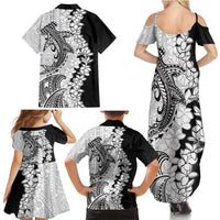 Polynesian Plumeria Lei Family Matching Summer Maxi Dress and Hawaiian Shirt with Hammerhead Shark LT7 - Polynesian Pride