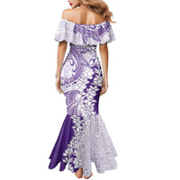Polynesian Purple Plumeria Lei Family Matching Mermaid Dress and Hawaiian Shirt with Hammerhead Shark LT7 - Polynesian Pride