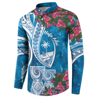 Hafa Adai Guam Button Sweatshirt Crystal Waves