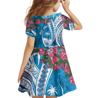 Hafa Adai Guam Family Matching Off Shoulder Maxi Dress and Hawaiian Shirt Crystal Waves LT7 - Polynesian Pride