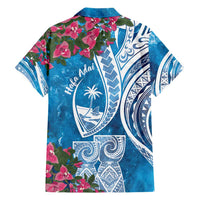 Hafa Adai Guam Family Matching Off Shoulder Short Dress and Hawaiian Shirt Crystal Waves LT7 - Polynesian Pride