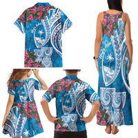 Hafa Adai Guam Family Matching Tank Maxi Dress and Hawaiian Shirt Crystal Waves LT7 - Polynesian Pride