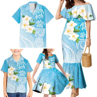 Personalized Guam Chamorro Family Matching Mermaid Dress and Hawaiian Shirt Turtles and Guasali Flowers LT7 - Polynesian Pride