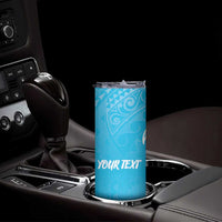 Personalized Guam Chamorro Skinny Tumbler Turtles and Guasali Flowers