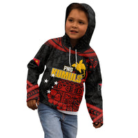 Personalised PNG Kumuls Rugby Kid Hoodie Motuan Mix Patterns LT7 - Polynesian Pride