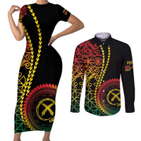 Proudly Ni-Van Sandroing Inspired Classic Style Couples Matching Short Sleeve Bodycon Dress and Long Sleeve Button Shirt