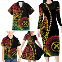 Proudly Ni-Van Sandroing Inspired Classic Style Family Matching Long Sleeve Bodycon Dress and Hawaiian Shirt LT7 - Polynesian Pride