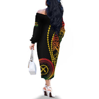Proudly Ni-Van Sandroing Inspired Classic Style Family Matching Off The Shoulder Long Sleeve Dress and Hawaiian Shirt LT7 - Polynesian Pride