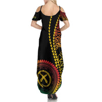 Proudly Ni-Van Sandroing Inspired Classic Style Family Matching Summer Maxi Dress and Hawaiian Shirt LT7 - Polynesian Pride