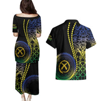 Proudly Ni-Van Sandroing Inspired Couples Matching Puletasi and Hawaiian Shirt Malampa Classic Style