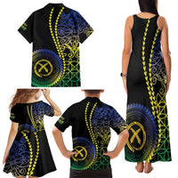 Proudly Ni-Van Sandroing Inspired Family Matching Tank Maxi Dress and Hawaiian Shirt Malampa Classic Style LT7 - Polynesian Pride
