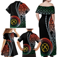 Proudly Ni-Van Sandroing Inspired Family Matching Off Shoulder Maxi Dress and Hawaiian Shirt Penama Classic Style LT7 - Polynesian Pride
