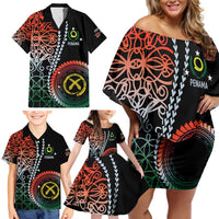 Proudly Ni-Van Sandroing Inspired Family Matching Off Shoulder Short Dress and Hawaiian Shirt Penama Classic Style LT7 - Polynesian Pride