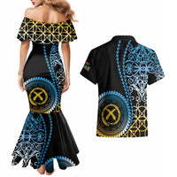 Proudly Ni-Van Sandroing Inspired Couples Matching Mermaid Dress and Hawaiian Shirt Sanma Classic Style LT7 - Polynesian Pride