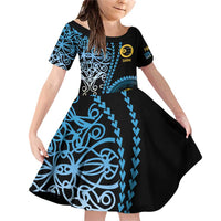 Proudly Ni-Van Sandroing Inspired Family Matching Off Shoulder Short Dress and Hawaiian Shirt Sanma Classic Style LT7 Daughter's Dress Colorful - Polynesian Pride