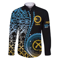 Proudly Ni-Van Sandroing Inspired Family Matching Puletasi and Hawaiian Shirt Sanma Classic Style LT7 Dad's Shirt - Long Sleeve Colorful - Polynesian Pride