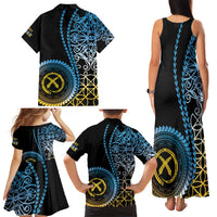 Proudly Ni-Van Sandroing Inspired Family Matching Tank Maxi Dress and Hawaiian Shirt Sanma Classic Style LT7 - Polynesian Pride