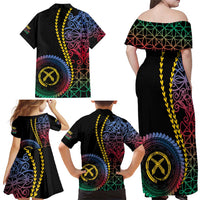 Proudly Ni-Van Sandroing Inspired Family Matching Off Shoulder Maxi Dress and Hawaiian Shirt Shefa Classic Style LT7 - Polynesian Pride