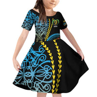 Proudly Ni-Van Sandroing Inspired Family Matching Off Shoulder Short Dress and Hawaiian Shirt Torba Classic Style LT7 Daughter's Dress Colorful - Polynesian Pride