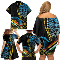 Proudly Ni-Van Sandroing Inspired Family Matching Off Shoulder Short Dress and Hawaiian Shirt Torba Classic Style LT7 - Polynesian Pride