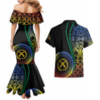 Proudly Ni-Van Sandroing Inspired Couples Matching Mermaid Dress and Hawaiian Shirt Tafea Classic Style LT7 - Polynesian Pride