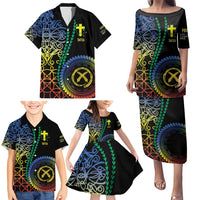Proudly Ni-Van Sandroing Inspired Family Matching Puletasi and Hawaiian Shirt Tafea Classic Style LT7 - Polynesian Pride