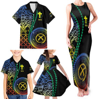Proudly Ni-Van Sandroing Inspired Family Matching Tank Maxi Dress and Hawaiian Shirt Tafea Classic Style LT7 - Polynesian Pride