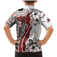 Bula Fiji Family Matching Mermaid Dress and Hawaiian Shirt Shark Tail White Masi Tapa LT7 - Polynesian Pride